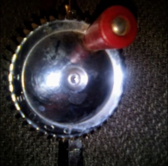 Vintage Ekco Rotary Hand Held Mixer Egg Beater Stainless Steel Red Handle - Picture 3 of 7